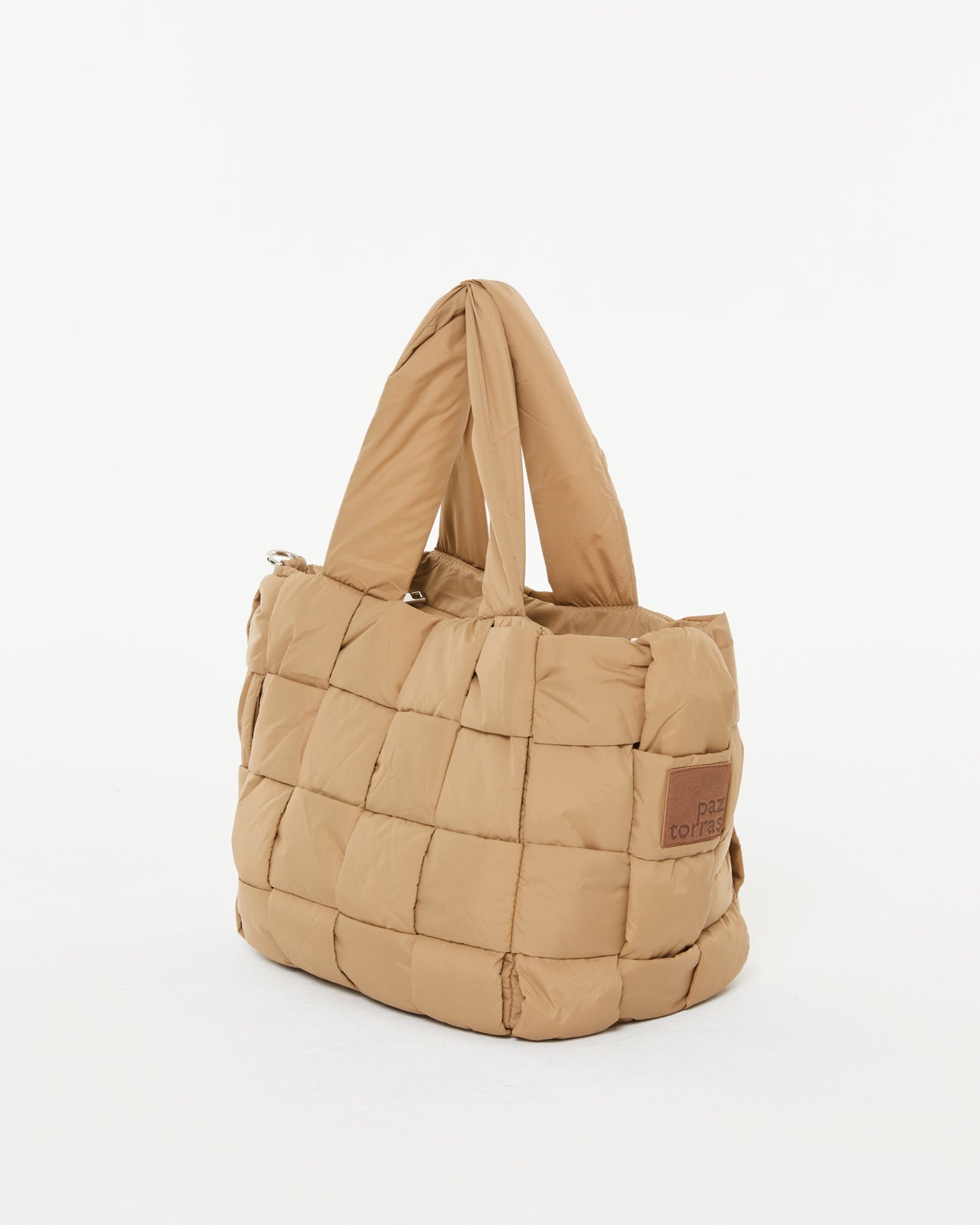 Large quilted women's bag with personalized handles