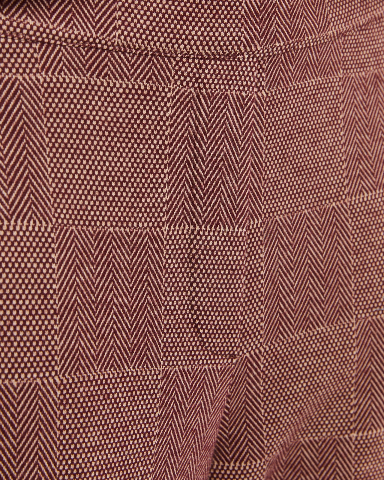 Pantalon droit pour femme avec tricot à carreaux et taille élastique