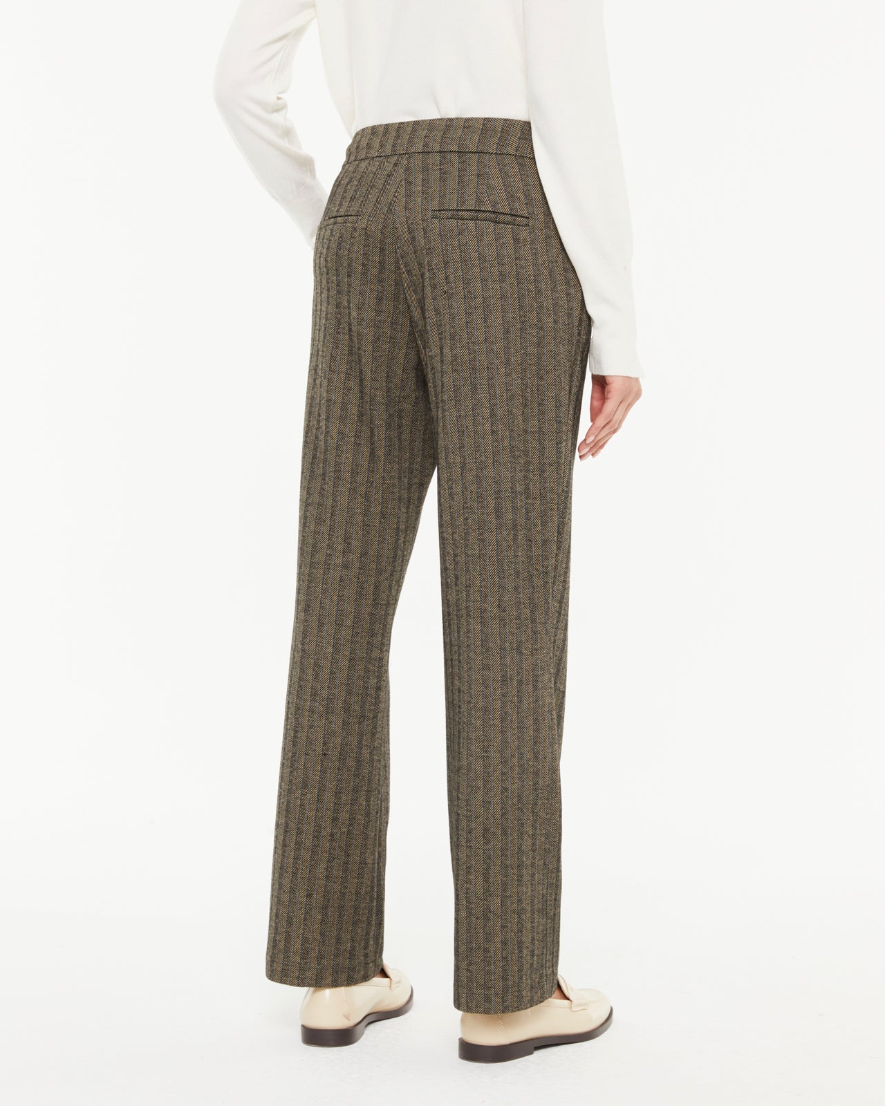 Pantalon droit pour femme à motif à chevrons