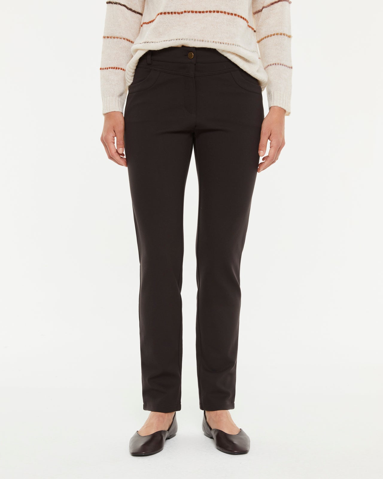 Pantalon droit pour femme en maille Roma