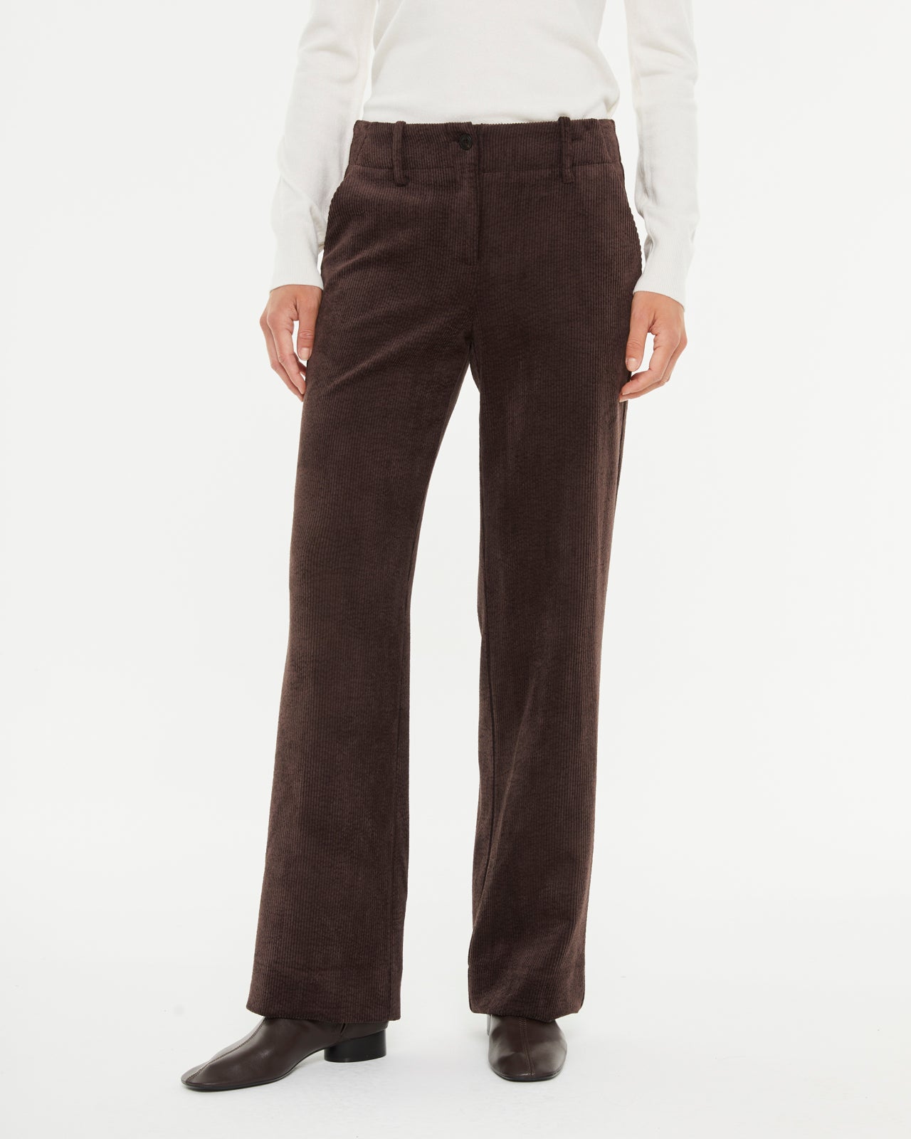 Pantalon en velours côtelé pour femme avec poches latérales