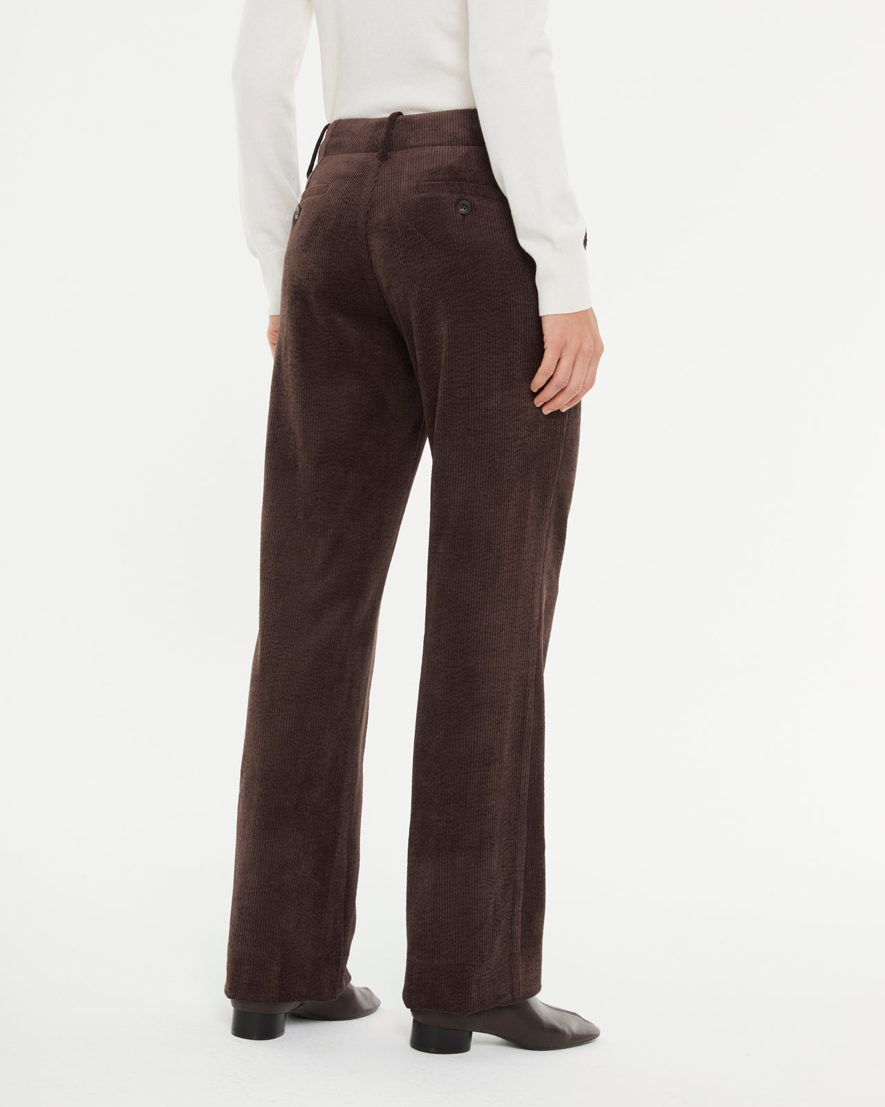 Pantalon en velours côtelé pour femme avec poches latérales