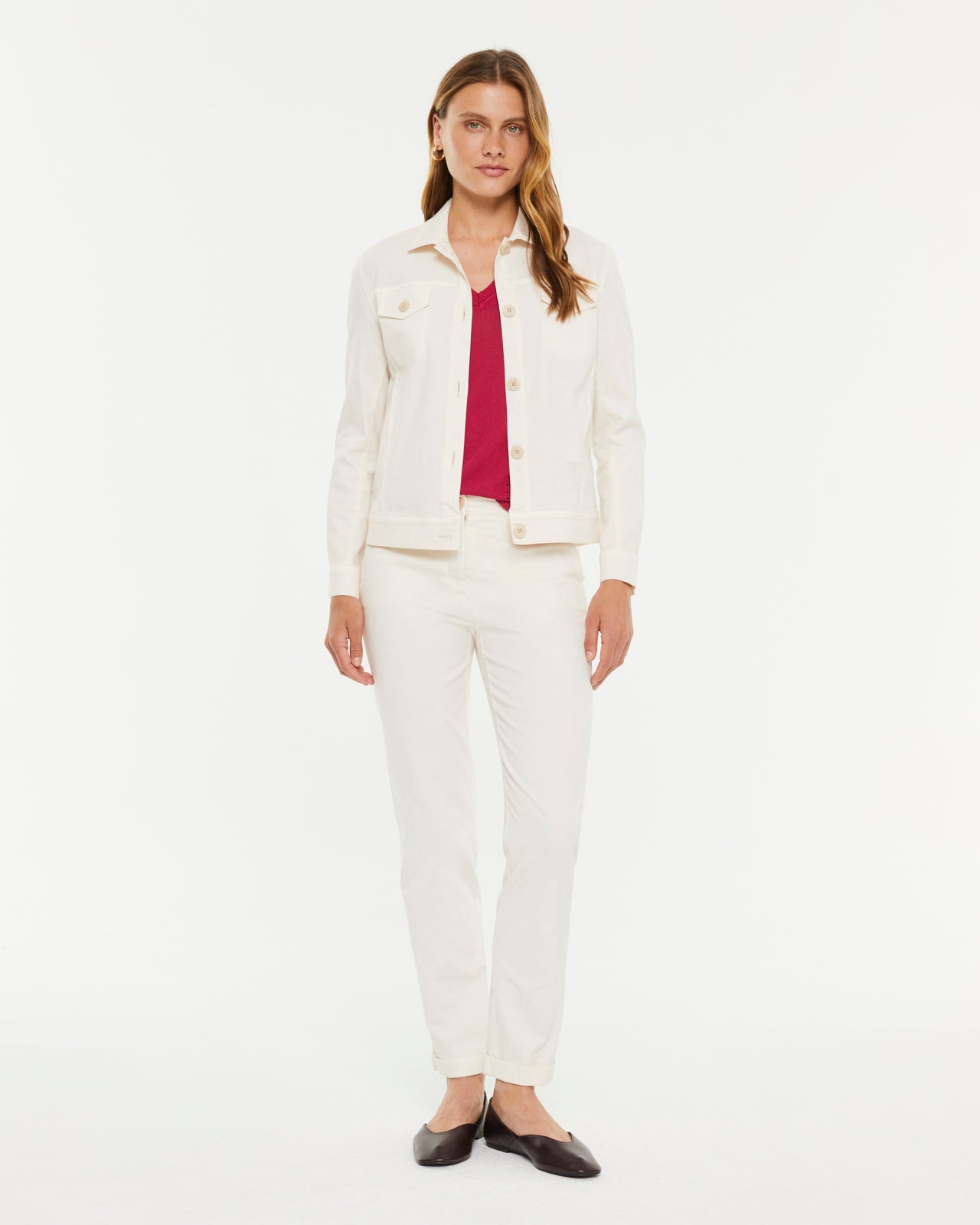 Veste effet denim blanc pour femme