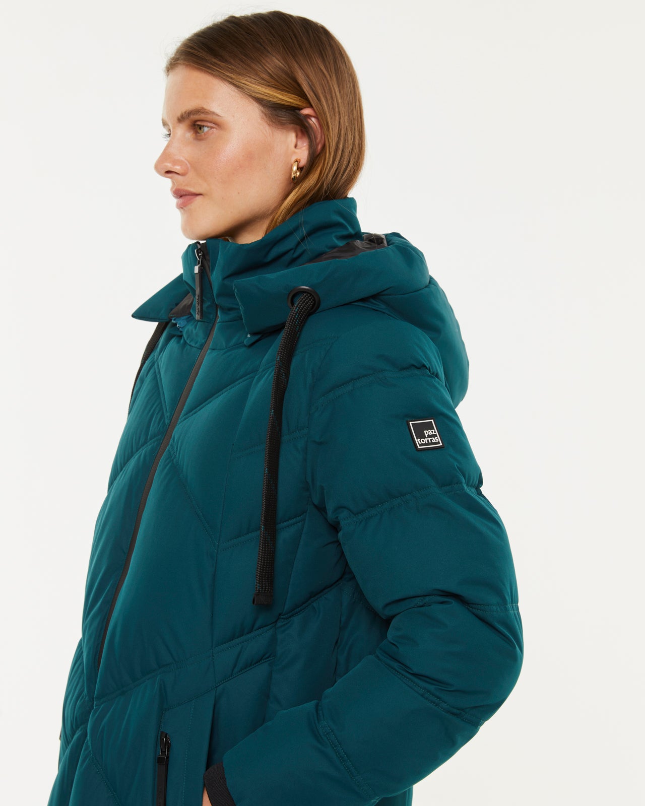 Parka larga de mujer bolsillos grandes capucha desmontable