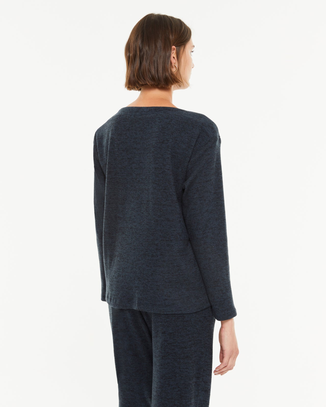 T-shirt à manches longues et col rond pour femme