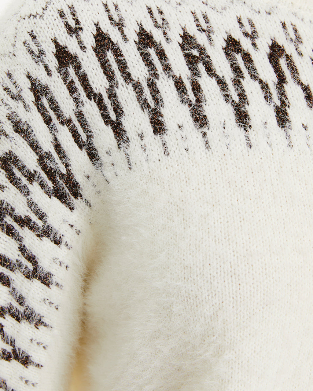 Pull jacquard effet fourrure pour femme avec fil métallisé