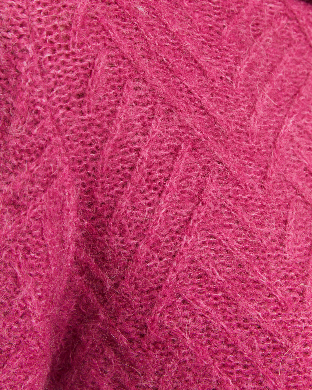 Pull fantaisie à manches longues et col montant pour femme