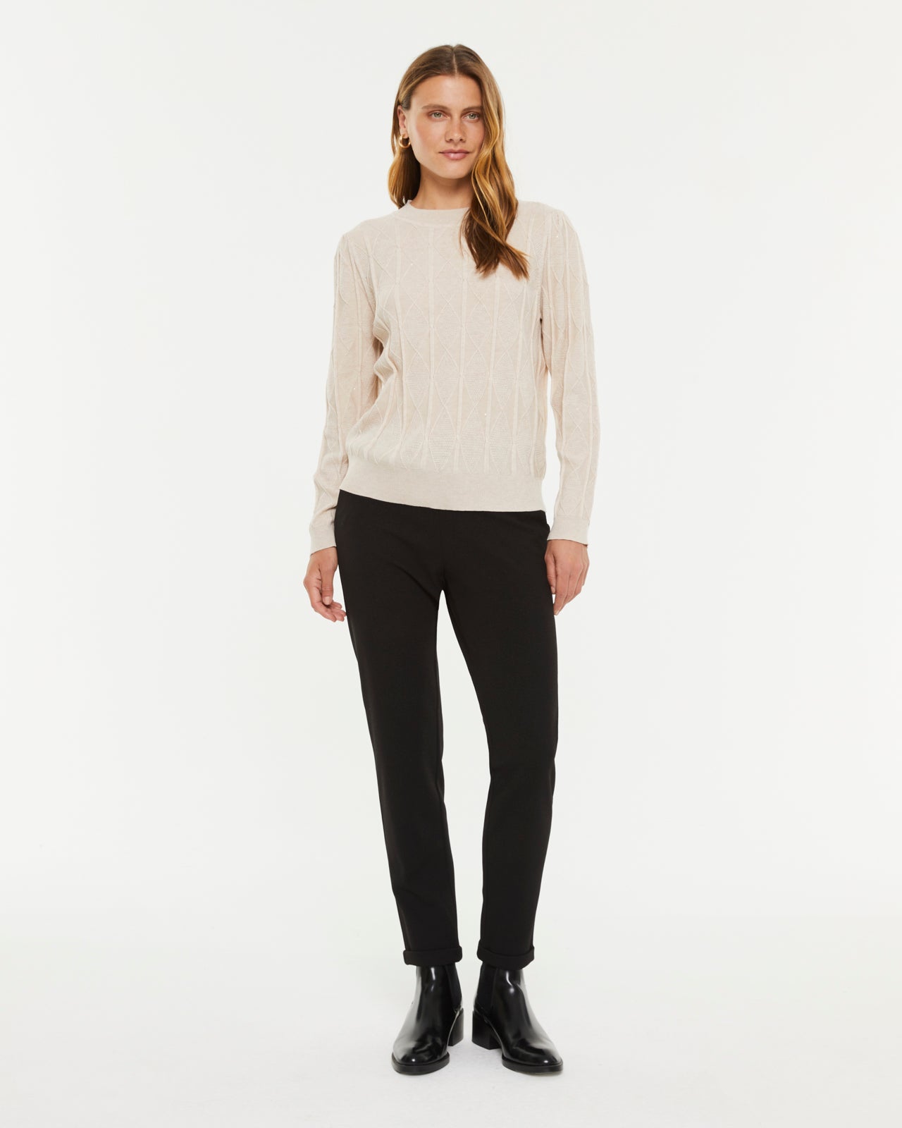 Pull femme en maille fantaisie avec micro paillettes