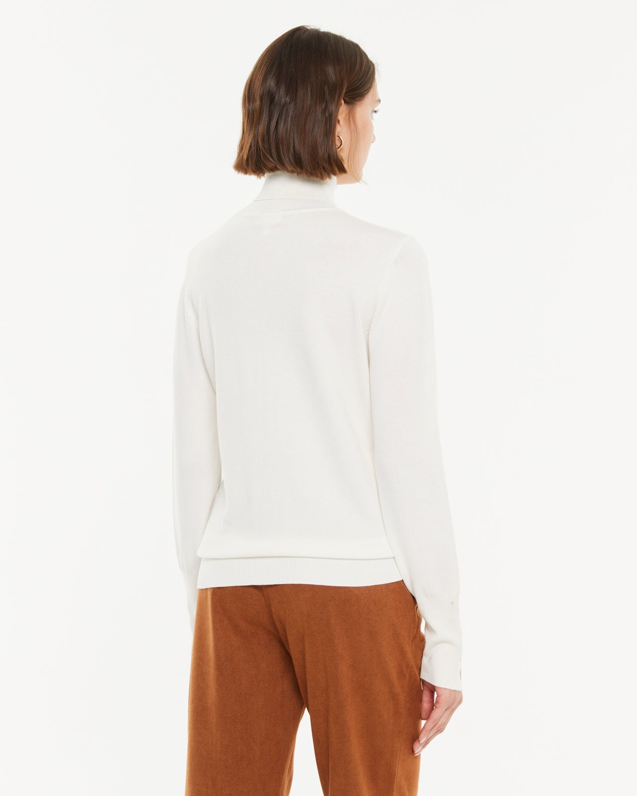 Jersey de mujer básico cuello alto manga larga
