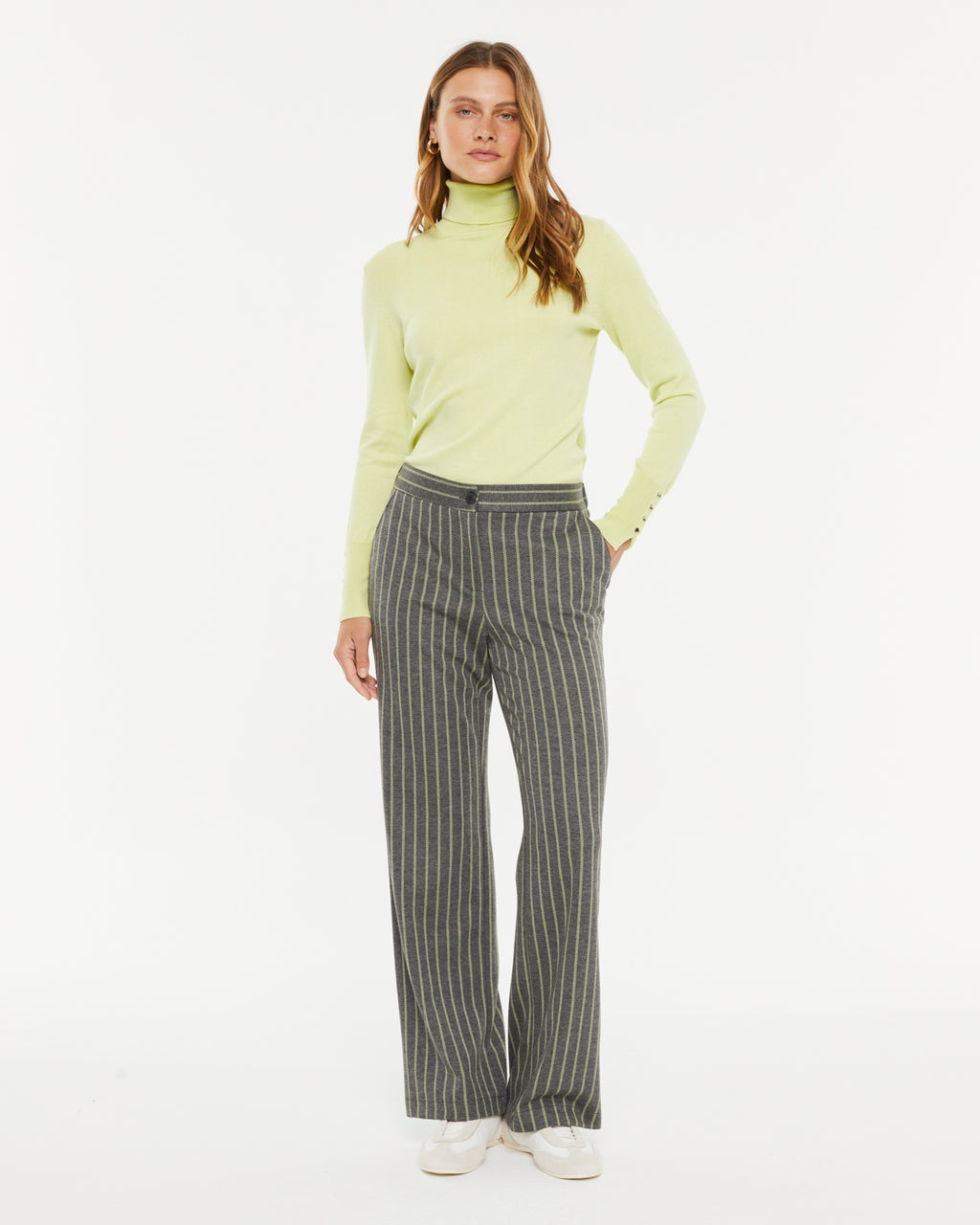 Pull col roulé basique pour femme à manches longues