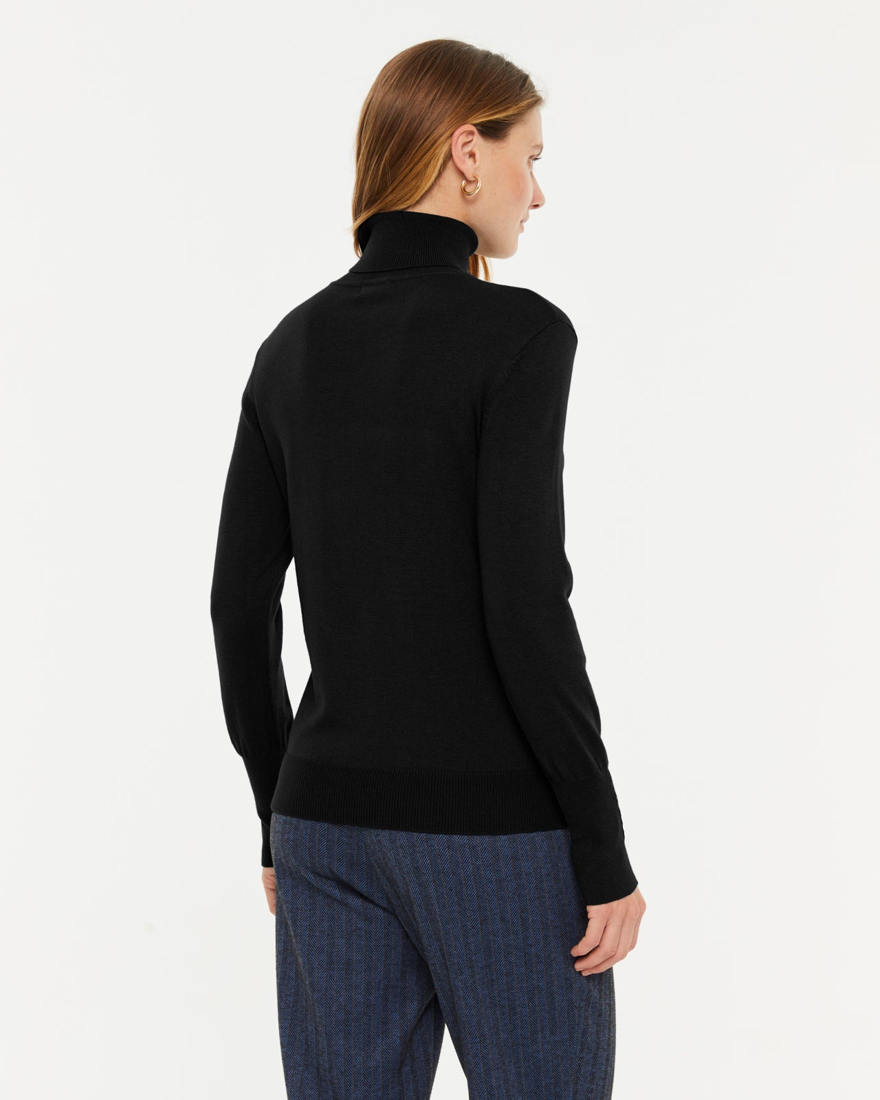 Jersey de mujer básico cuello alto manga larga