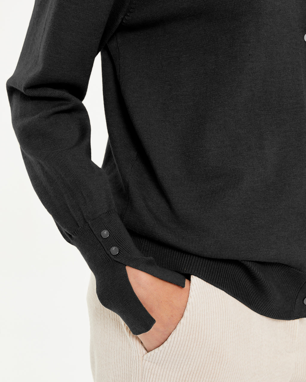 Cardigan basique à manches longues et col rond pour femme