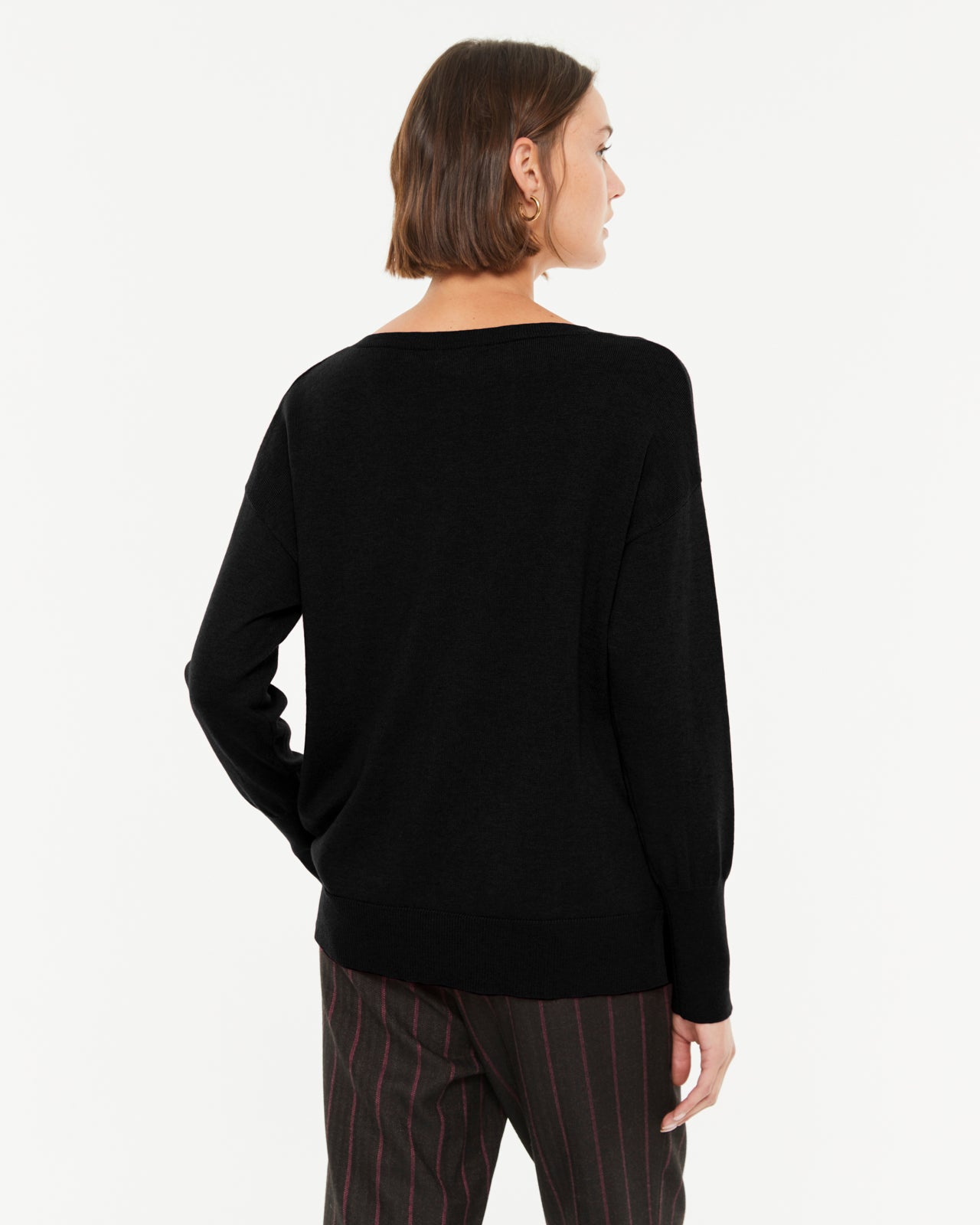 Jersey de mujer punto liso manga larga cuello redondo