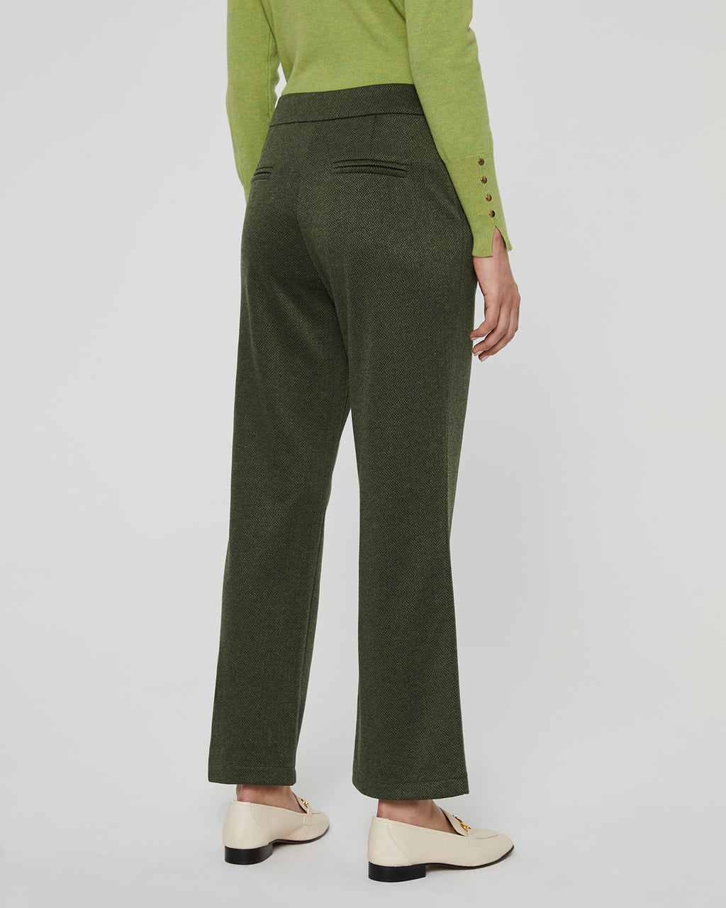 Pantalón de punto ancho de mujer en jacquard