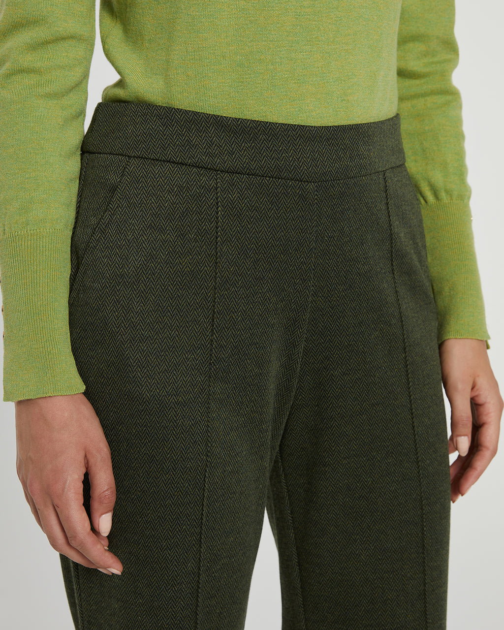 Pantalón de punto ancho de mujer en jacquard