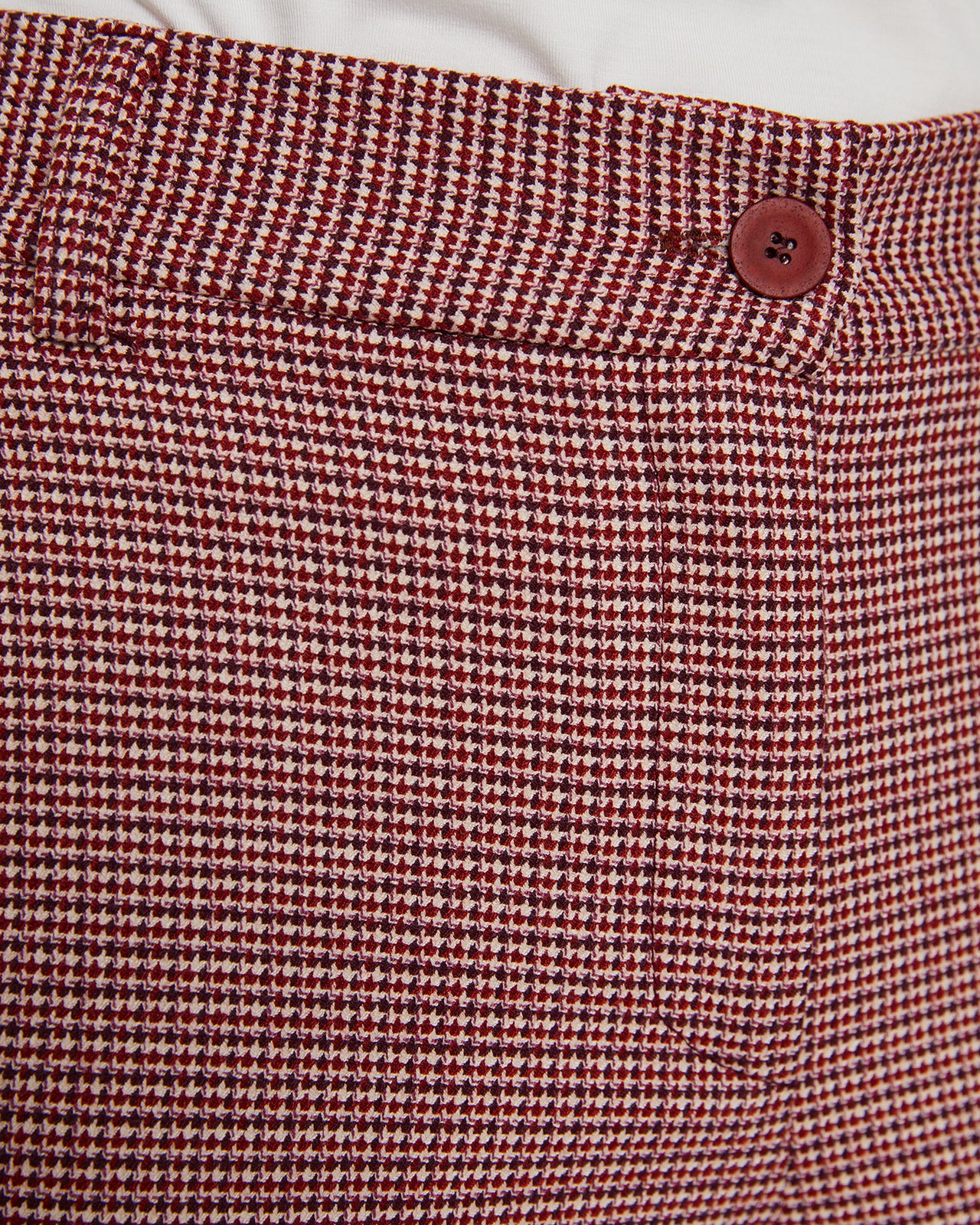 Women's straight-leg checked trousers with French pockets