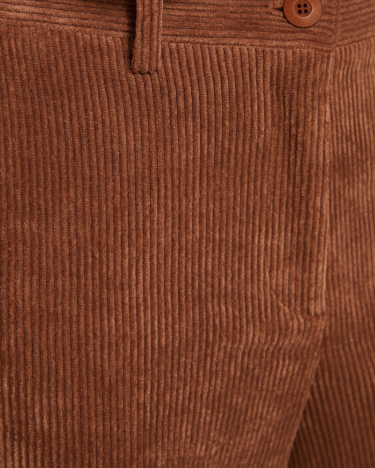 Women's corduroy trousers with a straight cut and cuffs at the bottom