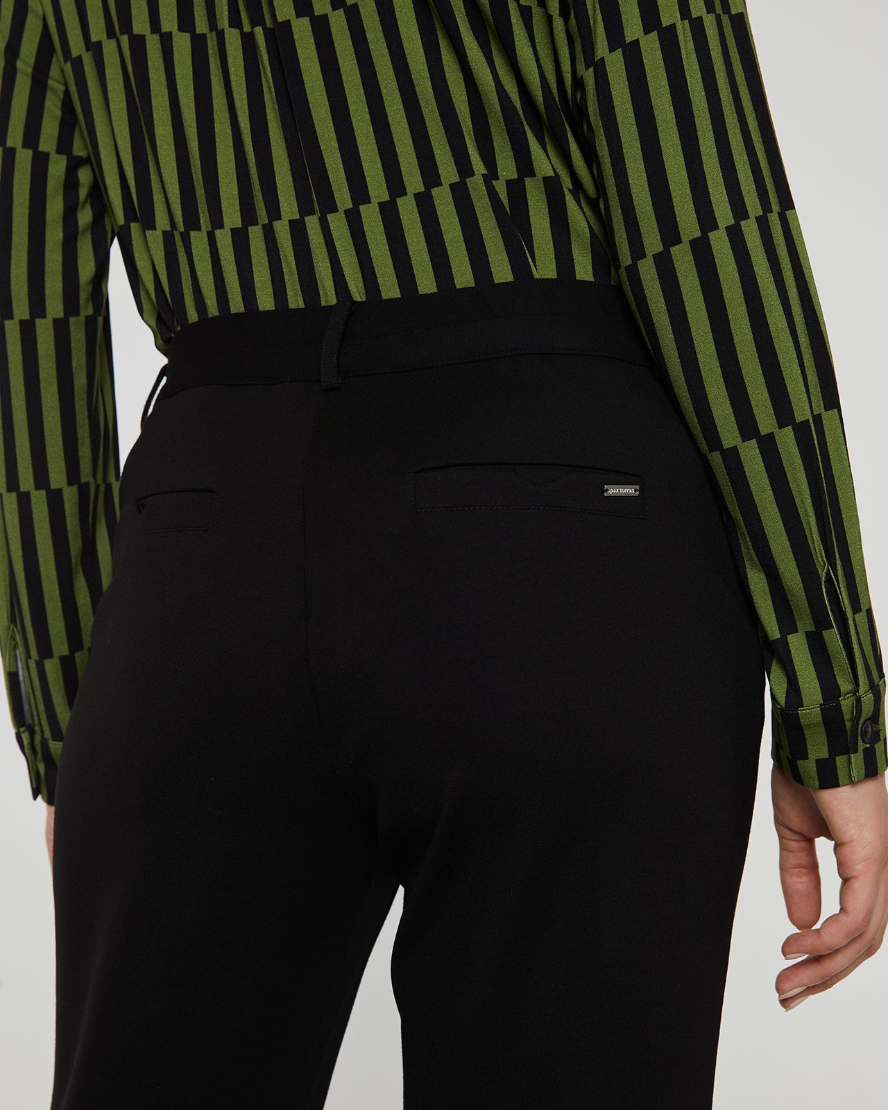 Women's straight leg trousers with cuffs at the bottom