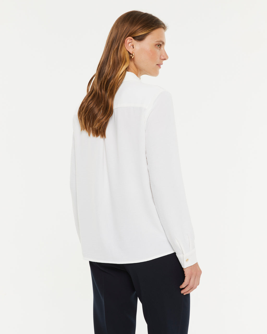 Chemise à manches longues pour femme avec col chemise
