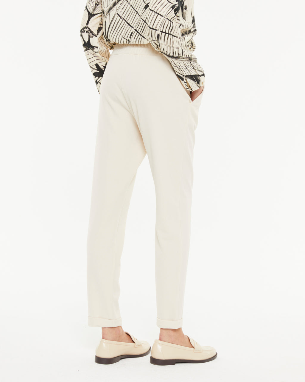 Jogging en tricot pour femme avec taille élastique