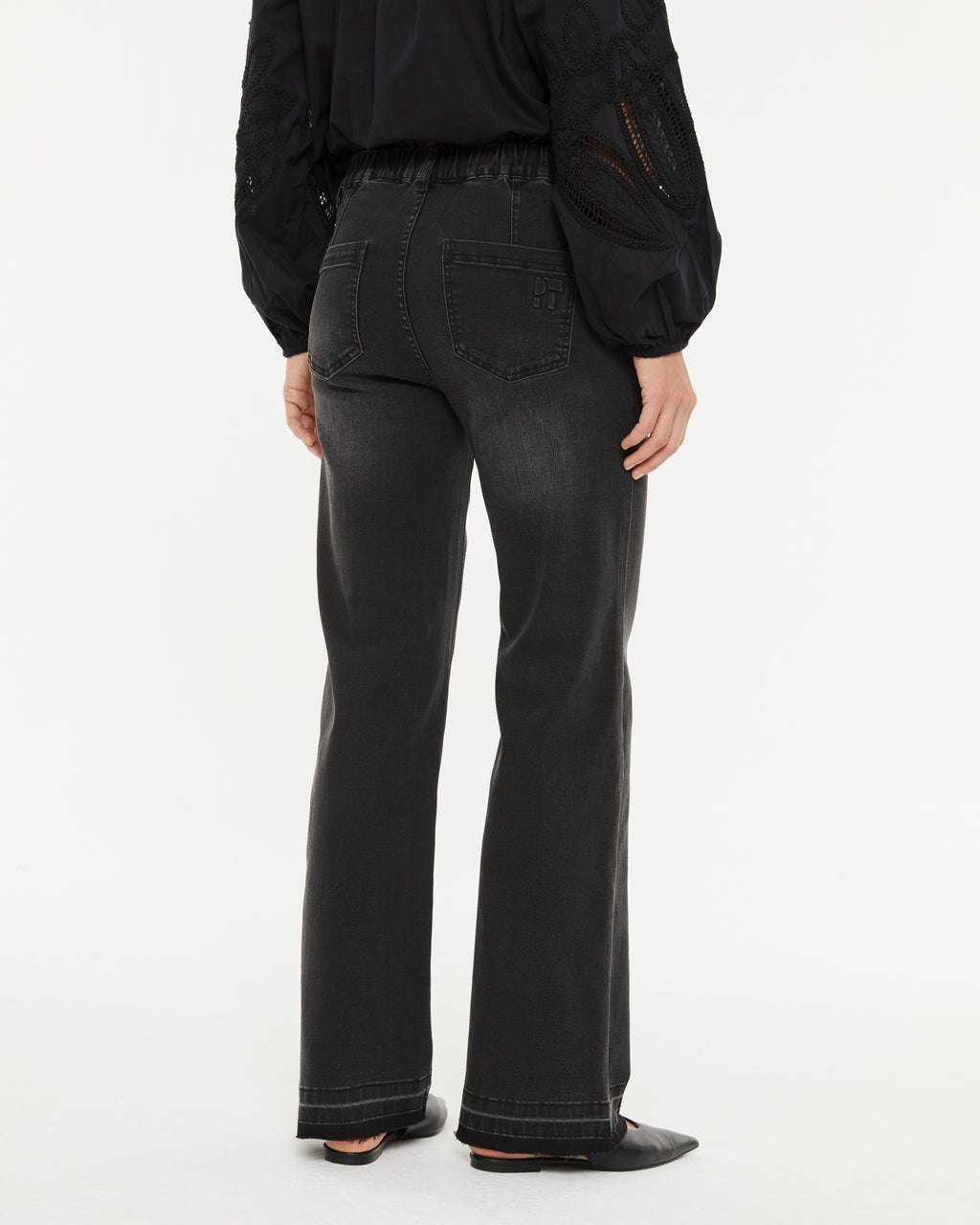 Jean droit pour femme avec taille élastique