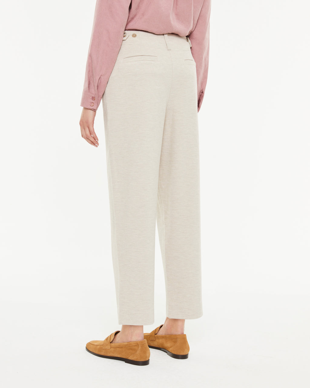 Pantalón recto de mujer de punto con bolsillos