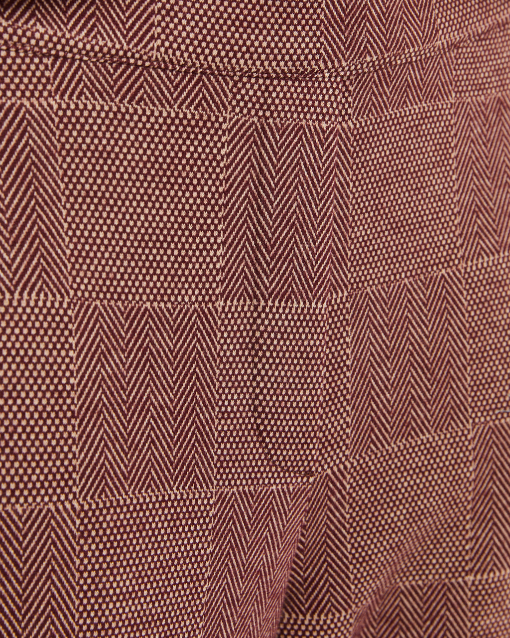 Pantalon droit pour femme avec tricot à carreaux et taille élastique