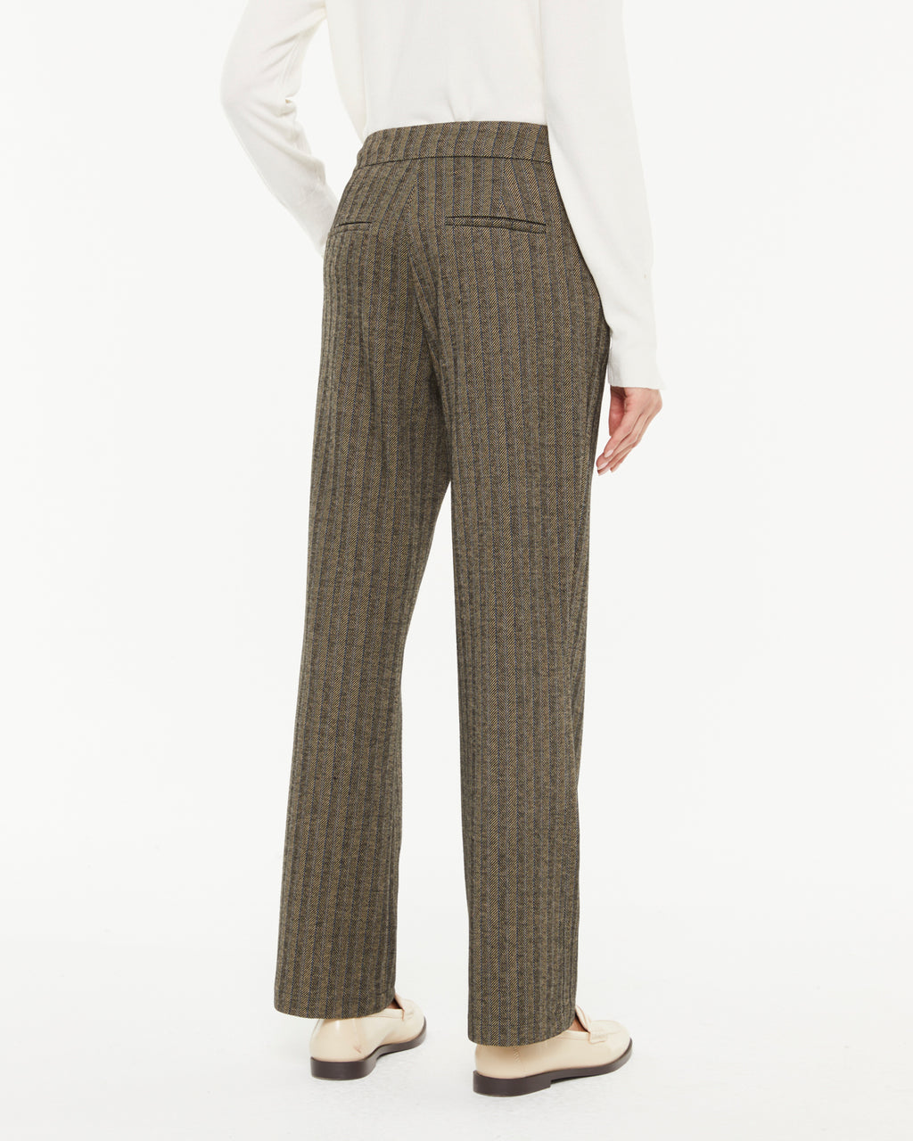 Pantalon droit pour femme à motif à chevrons