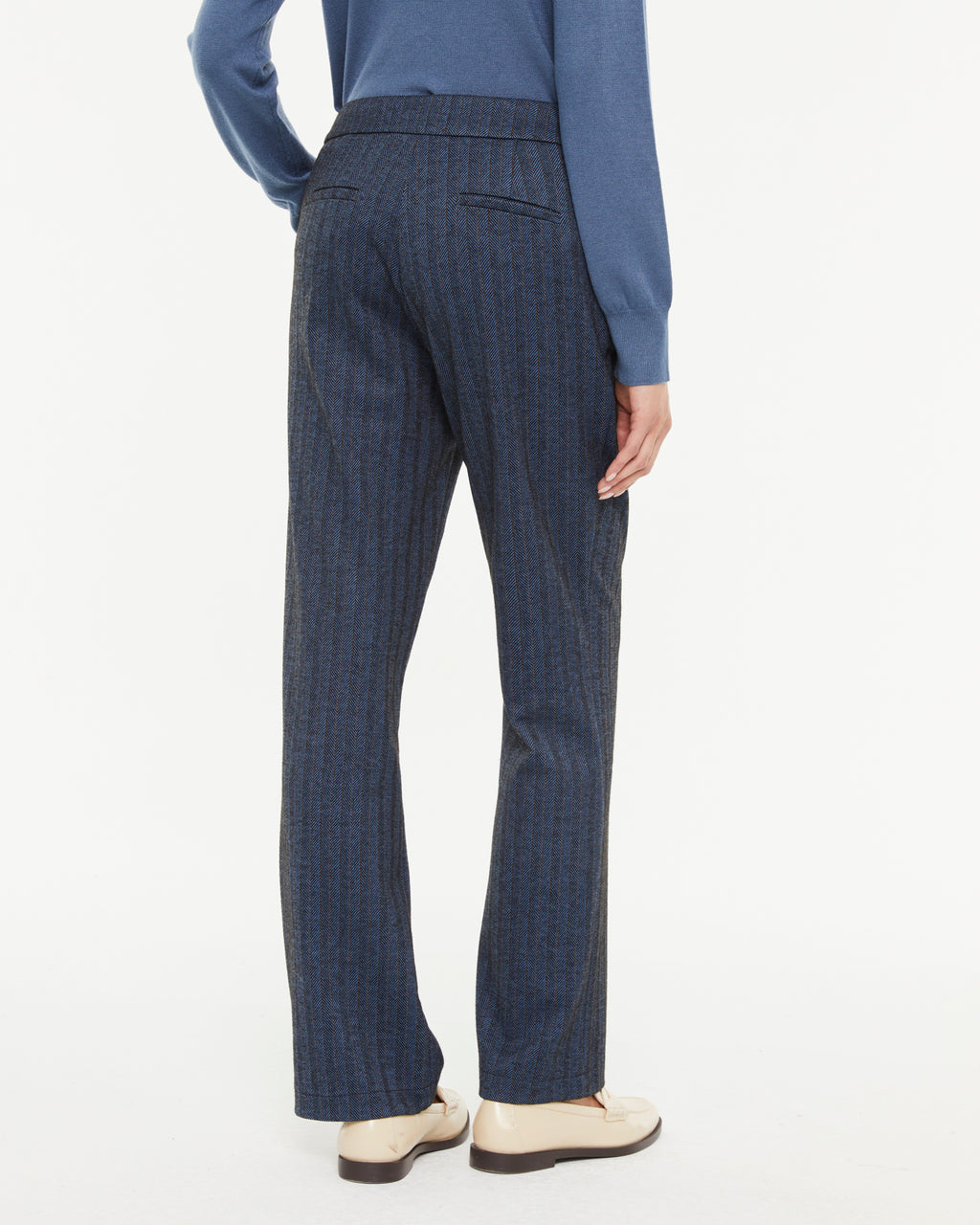 Pantalon droit pour femme à motif à chevrons