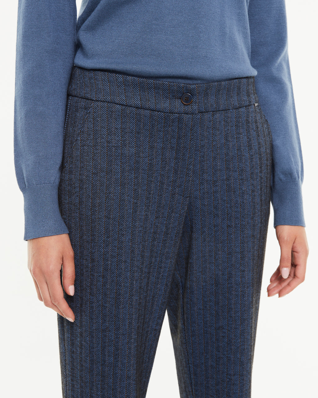 Pantalon droit pour femme à motif à chevrons