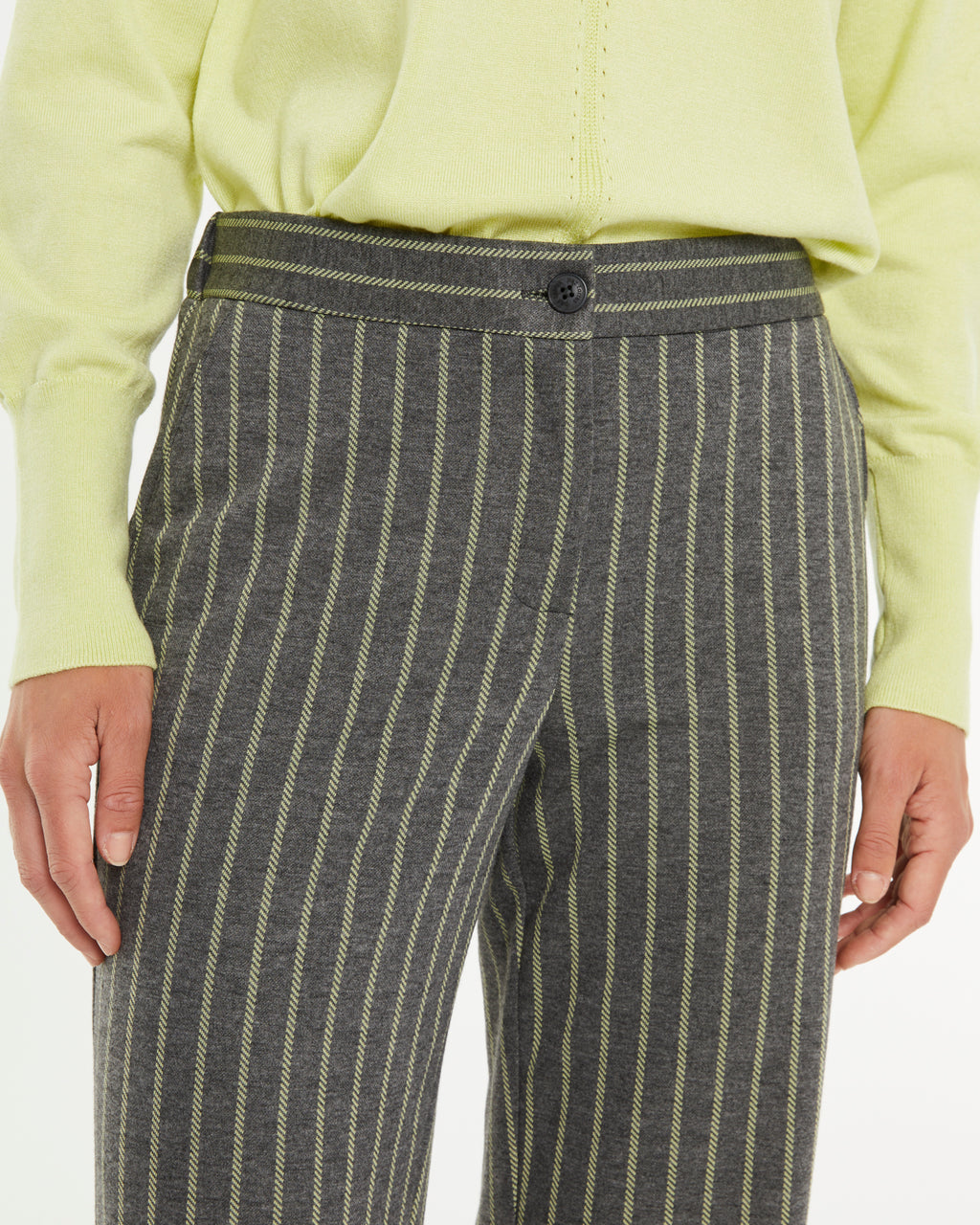 Pantalón recto de mujer punto estampado cintura elástica