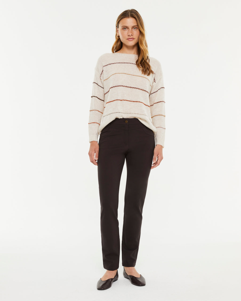 Pantalon droit pour femme en maille Roma