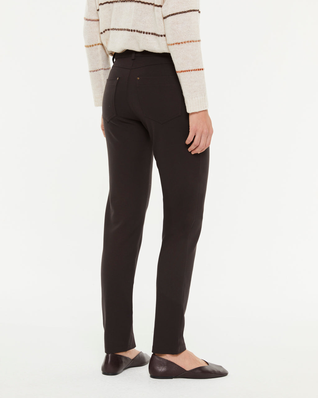 Pantalón recto de mujer en punto roma