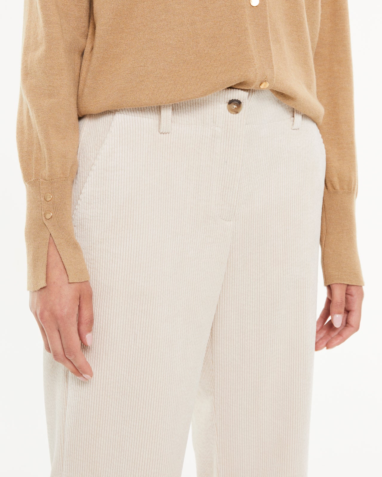 Pantalon en velours côtelé pour femme avec poches latérales