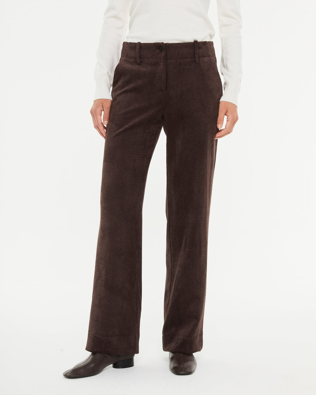 Pantalon en velours côtelé pour femme avec poches latérales