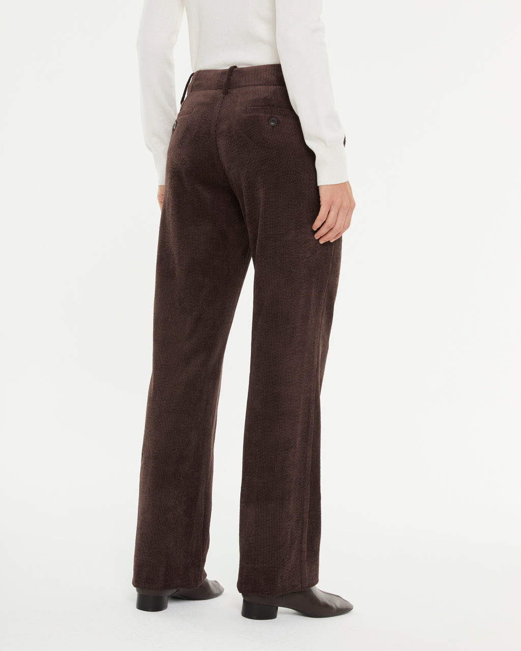 Pantalon en velours côtelé pour femme avec poches latérales