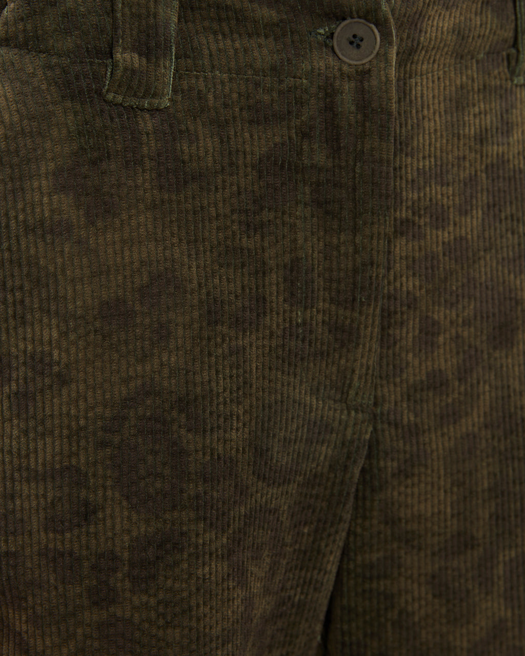 Pantalón recto de mujer de pana estampada animal print