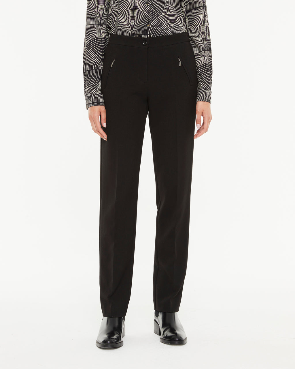 Pantalon droit pour femme avec poches zippées