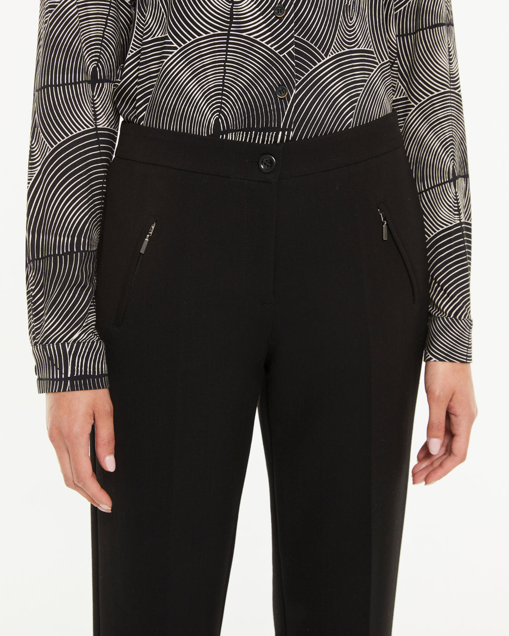 Pantalon droit pour femme avec poches zippées