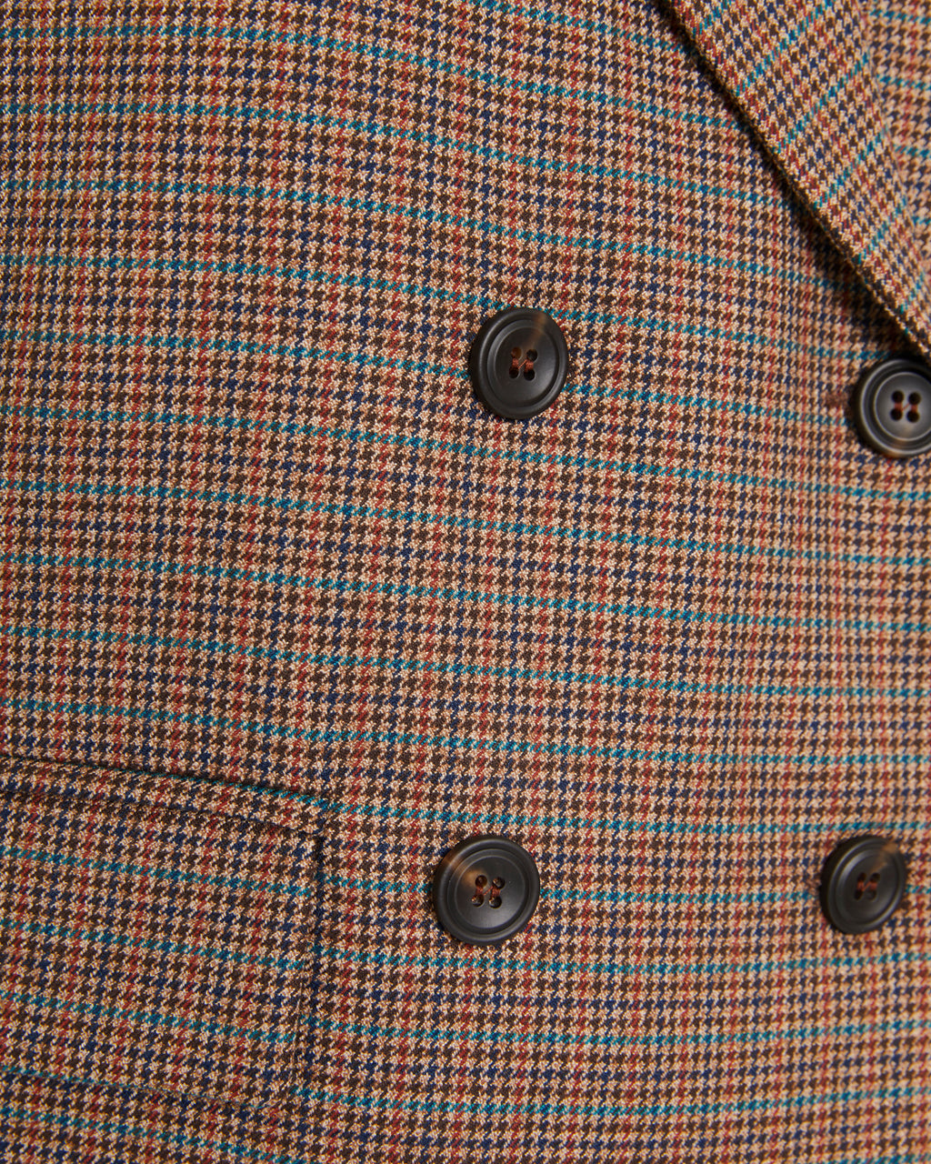 Chaleco de mujer estampado cuadros con doble botonadura