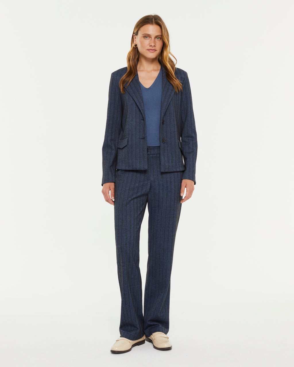 Blazer de mujer en punto estampado rayas