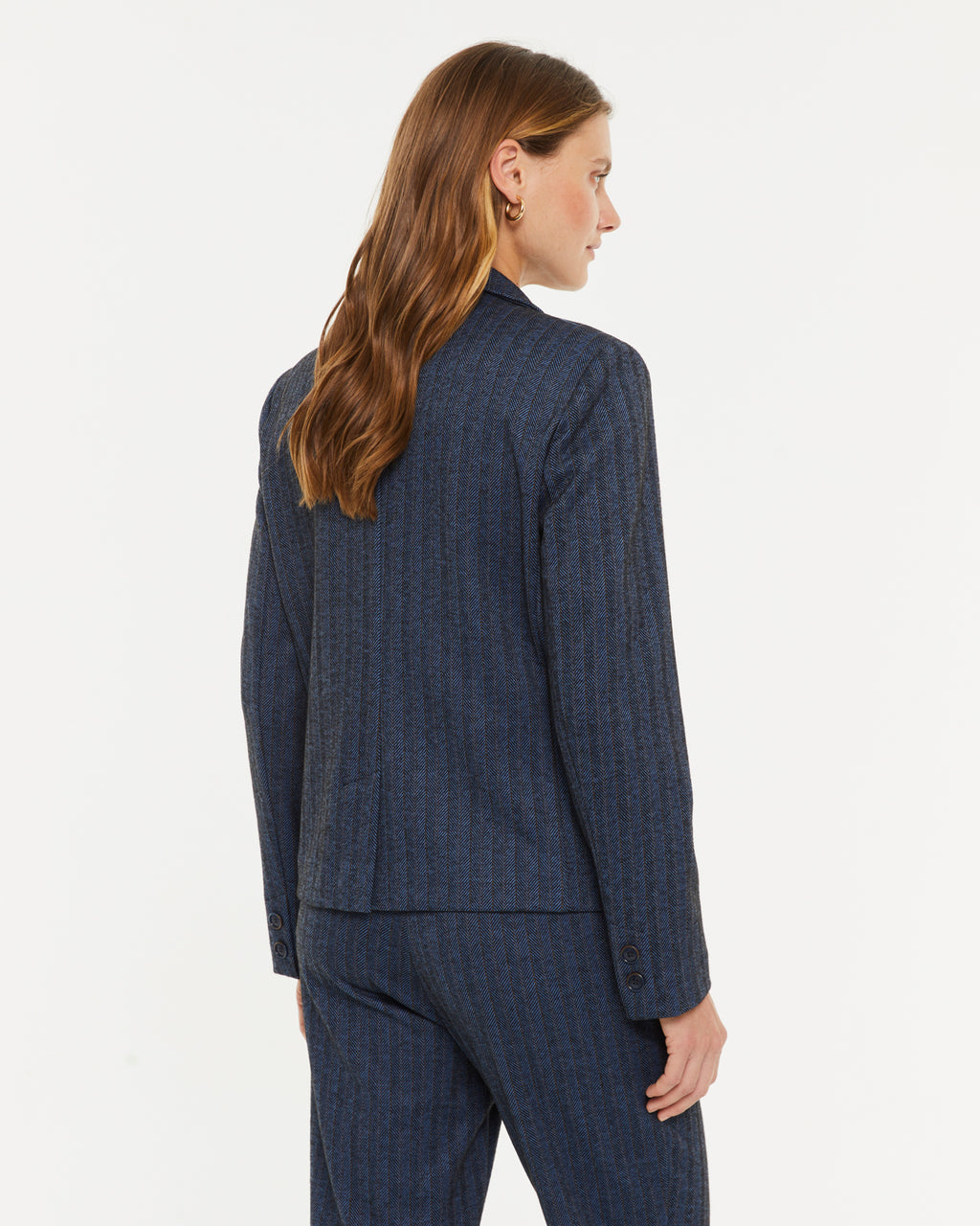 Blazer de mujer en punto estampado rayas