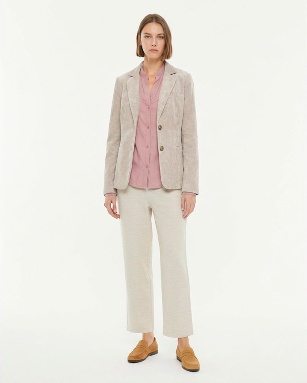 Blazer de mujer básica de pana cuello solapa