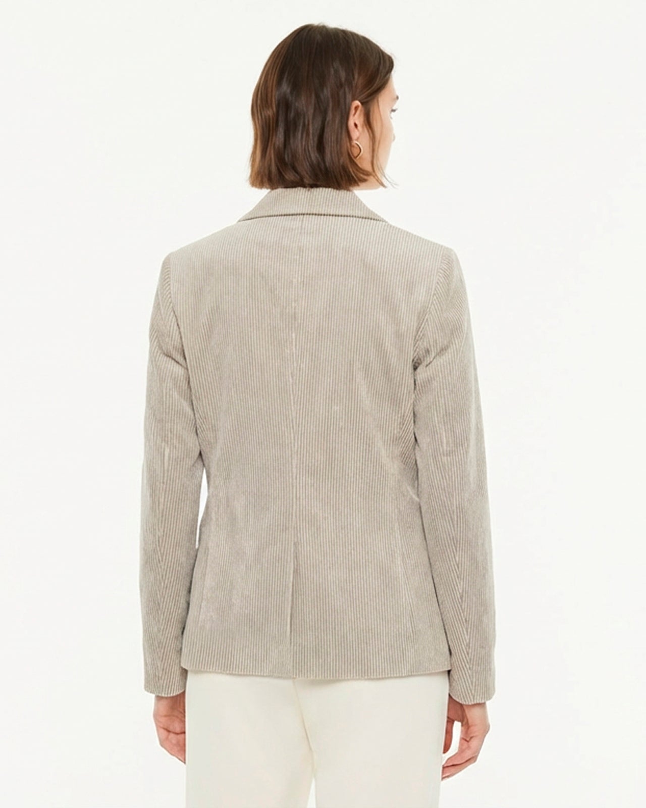 Blazer de mujer básica de pana cuello solapa