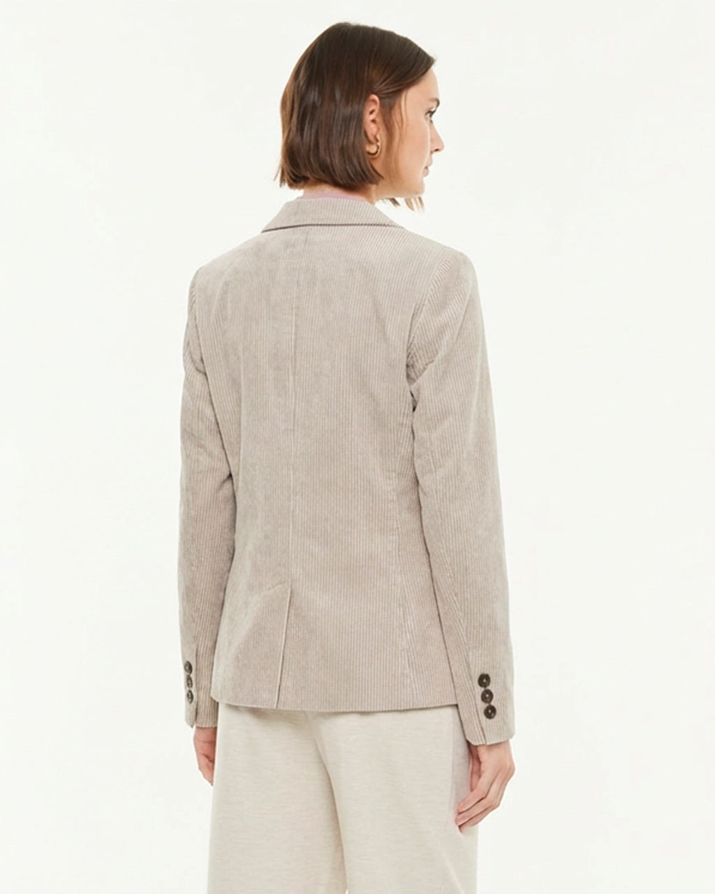 Blazer de mujer básica de pana cuello solapa