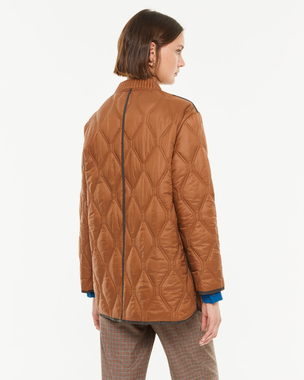 Parka de mujer acolchada bolsillos de plastrón