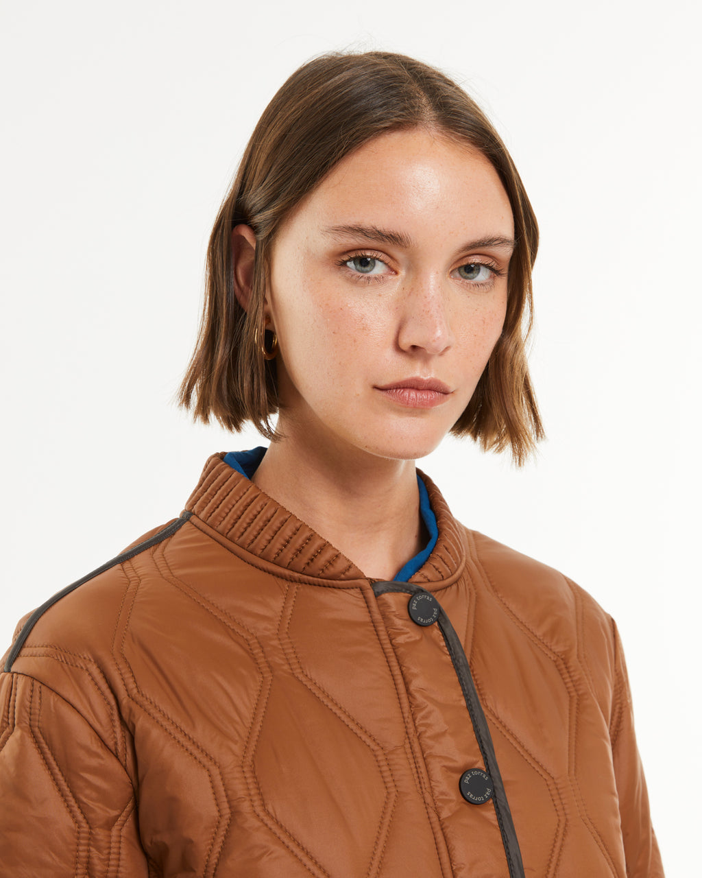 Parka de mujer acolchada bolsillos de plastrón