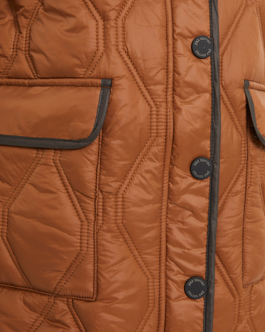 Parka de mujer acolchada bolsillos de plastrón