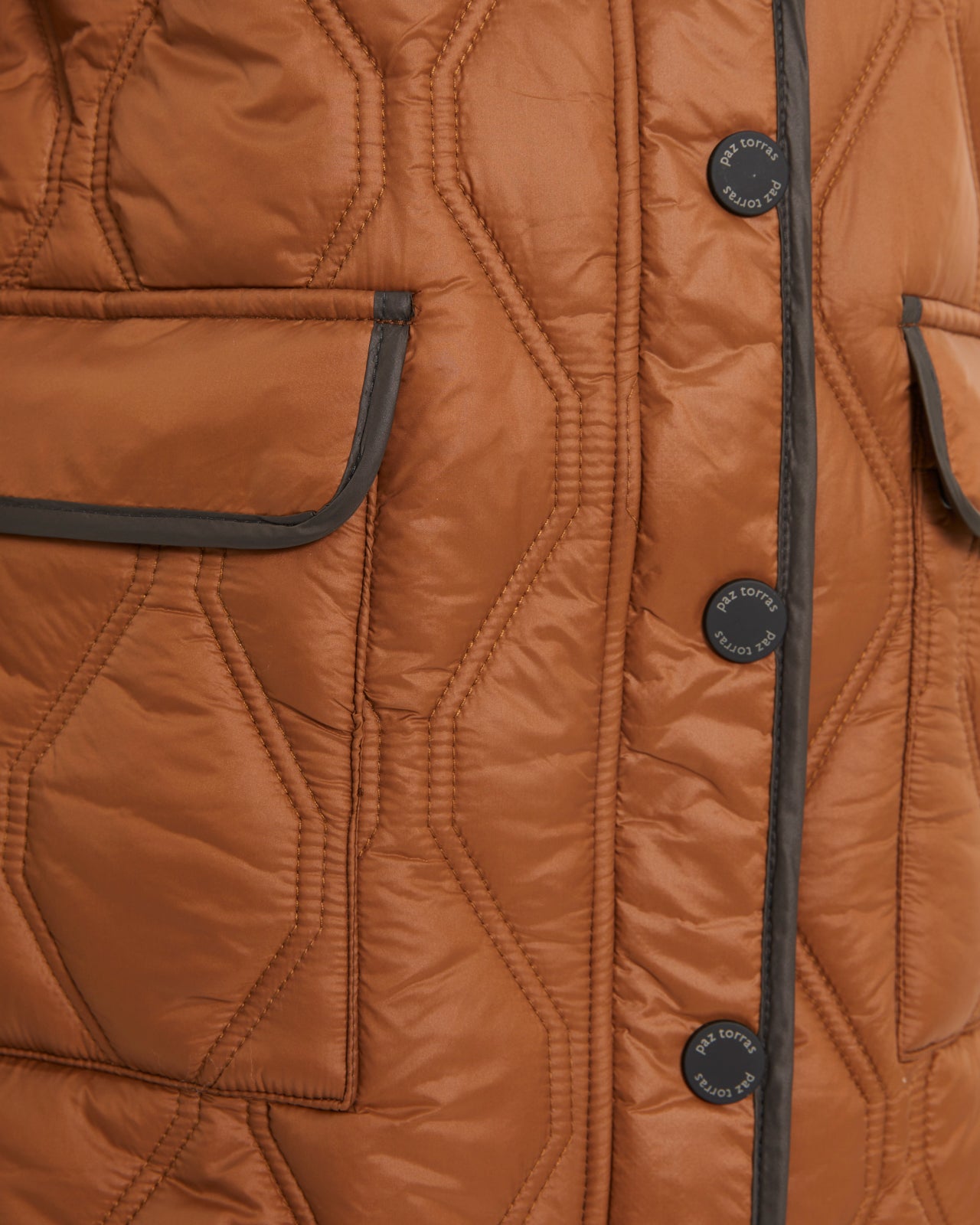 Parka de mujer acolchada bolsillos de plastrón
