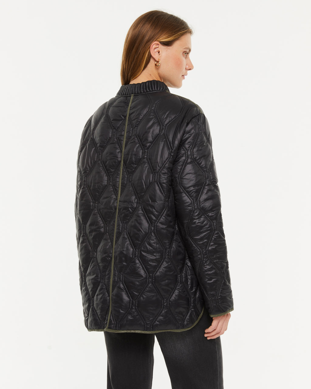 Parka de mujer acolchada bolsillos de plastrón